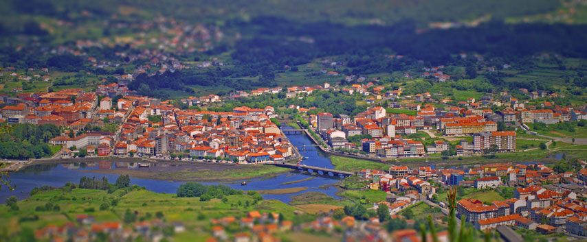 Vista aérea vila de Noia